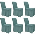 thumbnail image 1 of NANAHuang High Stretch Dining Room Chair Covers with Skirt Easy Fit Removable Spandex Kitchen Parson Chair Slipcovers Washable Chair Protector for Wedding Party Banquet Hotel(Set of 6,Green), 1 of 6