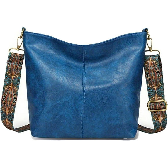 NANAHuang Hobo Bag for Women Crossbody Handbags Large Designer Ladies Bucket Purse PU Leather Shoulder Bags with Wide Shoulder Strap