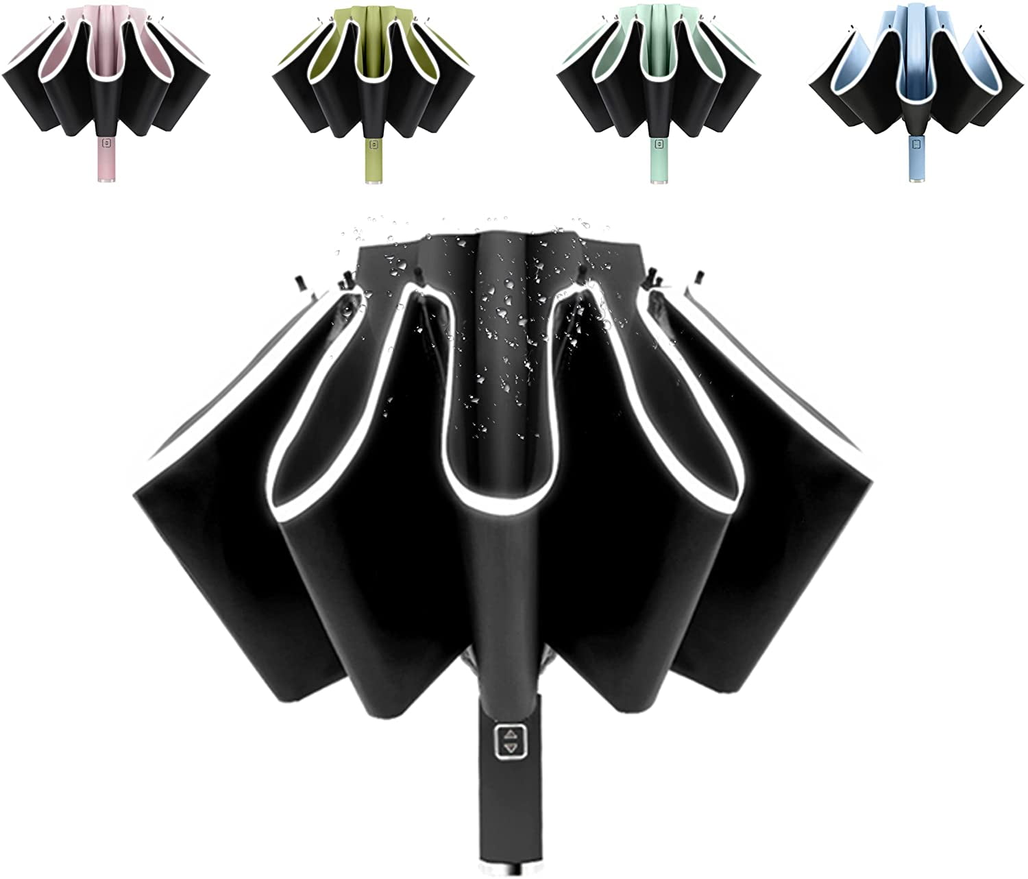 NANAHuang Inverted UV Umbrella for Rain and Sun Medium Size UPF 50+ Rverse Compact Umbrella Auto Open Close
