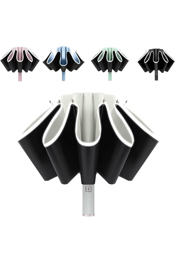 Inverted UV Umbrella for Rain and Sun Medium Size UPF 50+ Rverse Compact Umbrella Auto Open Close