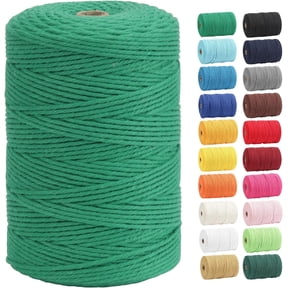NANAHuang Macrame Cord, Natural Cotton Rope 3mm x 328 Yards 4 Strand Twisted Macrame Rope Cotton Twine String for Crafts Knitting Dream Catcher Plant Hanger Wedding Decor