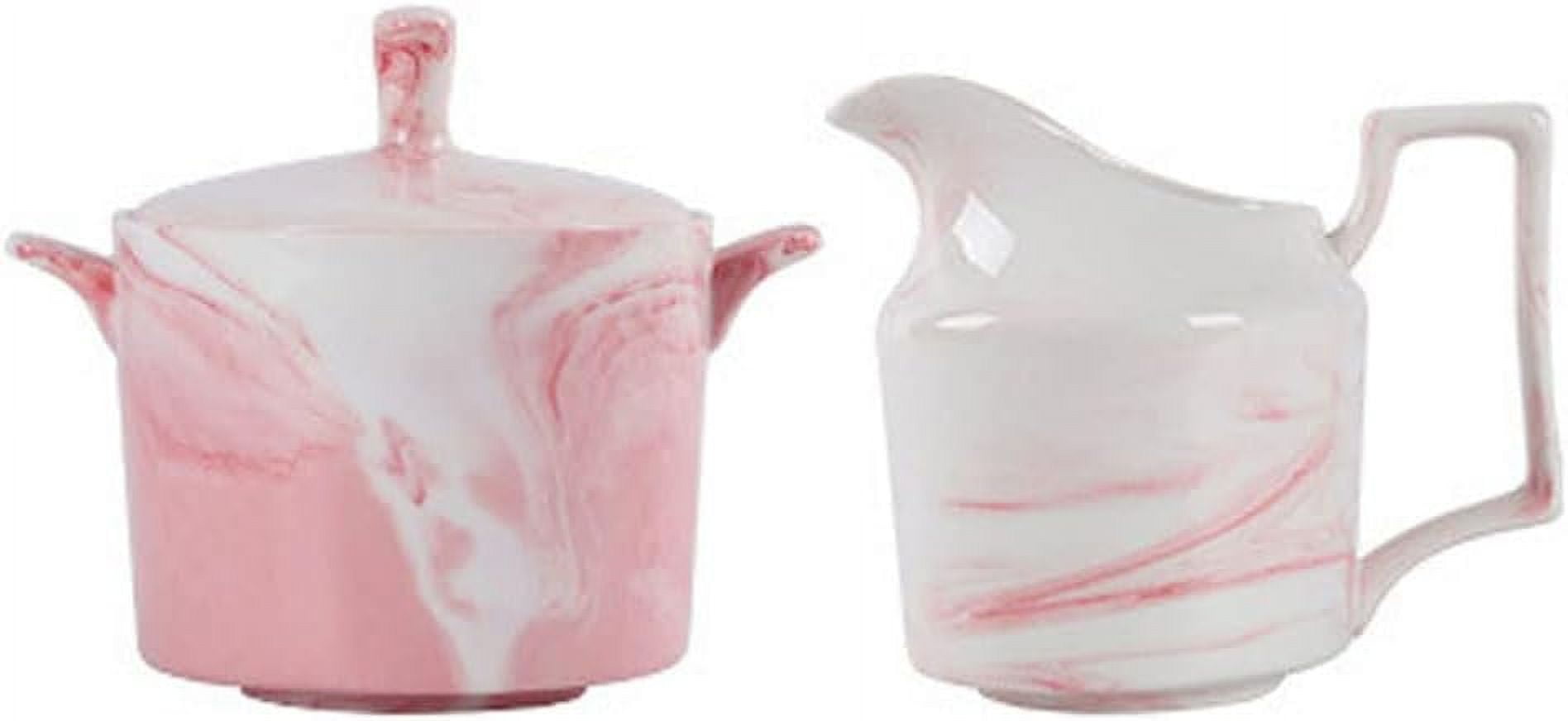 NANAHuang Marbling Ceramic Milk Jug Sugar Bowl, Coffee Serving Set