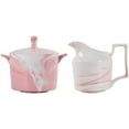 NANAHuang Marbling Ceramic Milk Jug Sugar Bowl, Coffee Serving Set