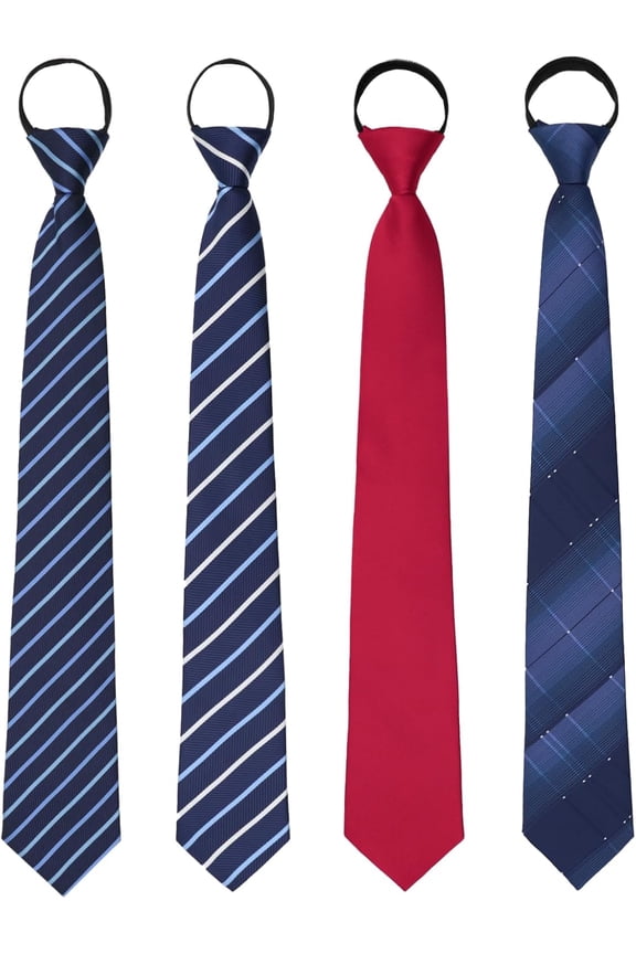 Mens Ties Zipper Ties for Men, Pre tied Men's Neckties Adjustable Mens Ties Pack for Wedding/Work/Party/Graduation
