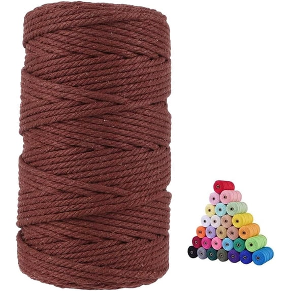 NANAHuang Natural Cotton Macrame Cord,5mm x110 Yards Macrame Cords Colored Cotton Macrame Rope Craft Cord for Crafts Knitting Plant Hangers Wedding Décor(Beige, 5mm110yards)