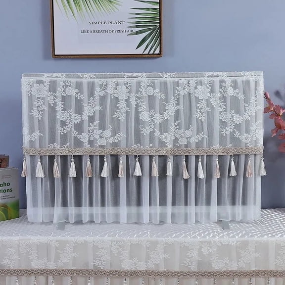 NANAHuang New Lace TV Dust Cover Desktop Hanging TV Cover Universal Fashion Monitor Cover 55 Inch 65 Inch Hight Quality Home Decoration