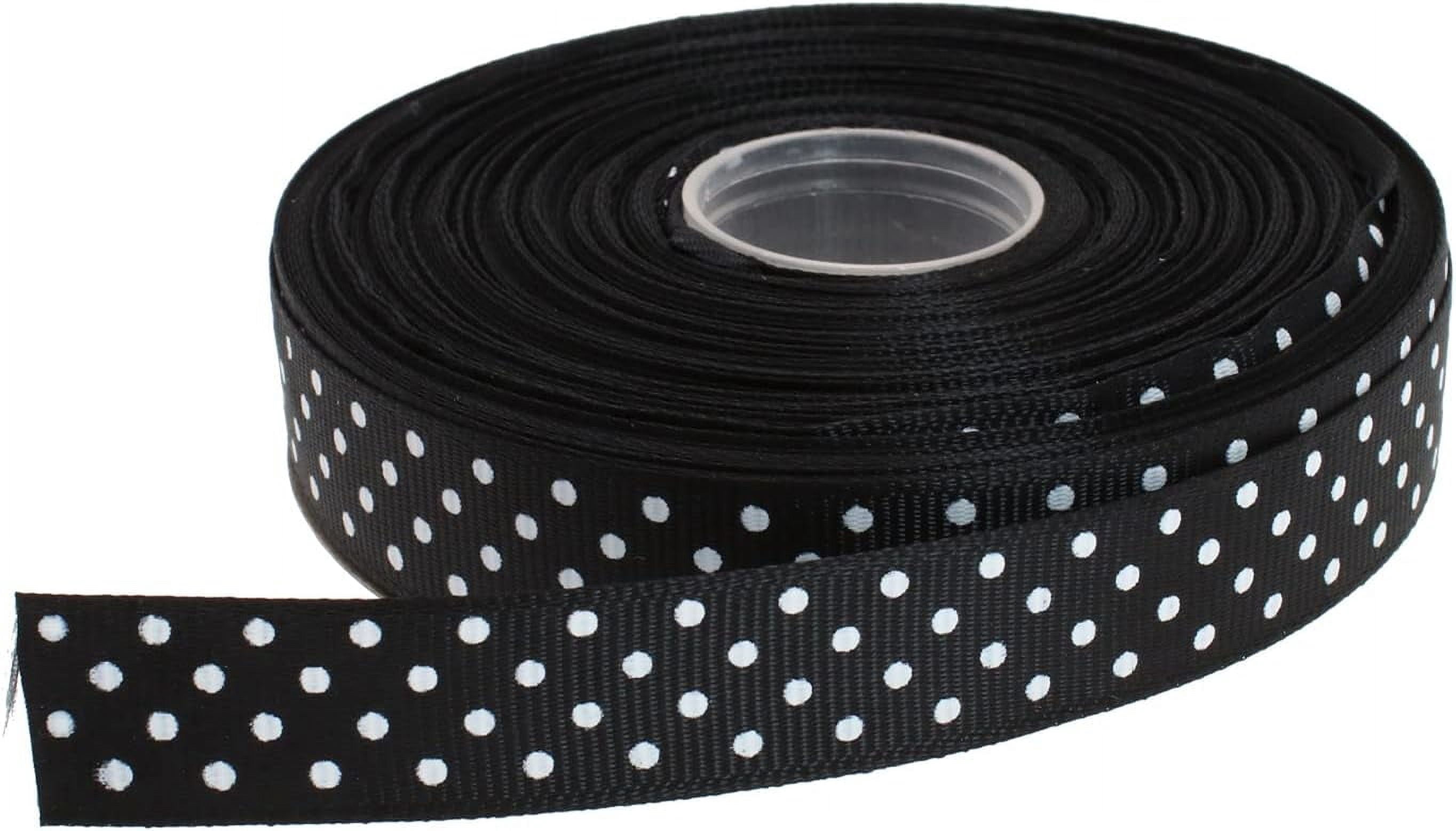 NANAHuang Polka Dot Grosgrain Ribbon 25 Yard Each Roll Polyester (3/8", Royal Blue)
