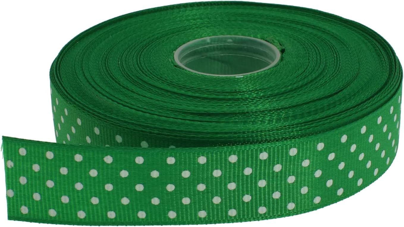 NANAHuang Polka Dot Grosgrain Ribbon 25 Yard Each Roll Polyester (3/8", Royal Blue)
