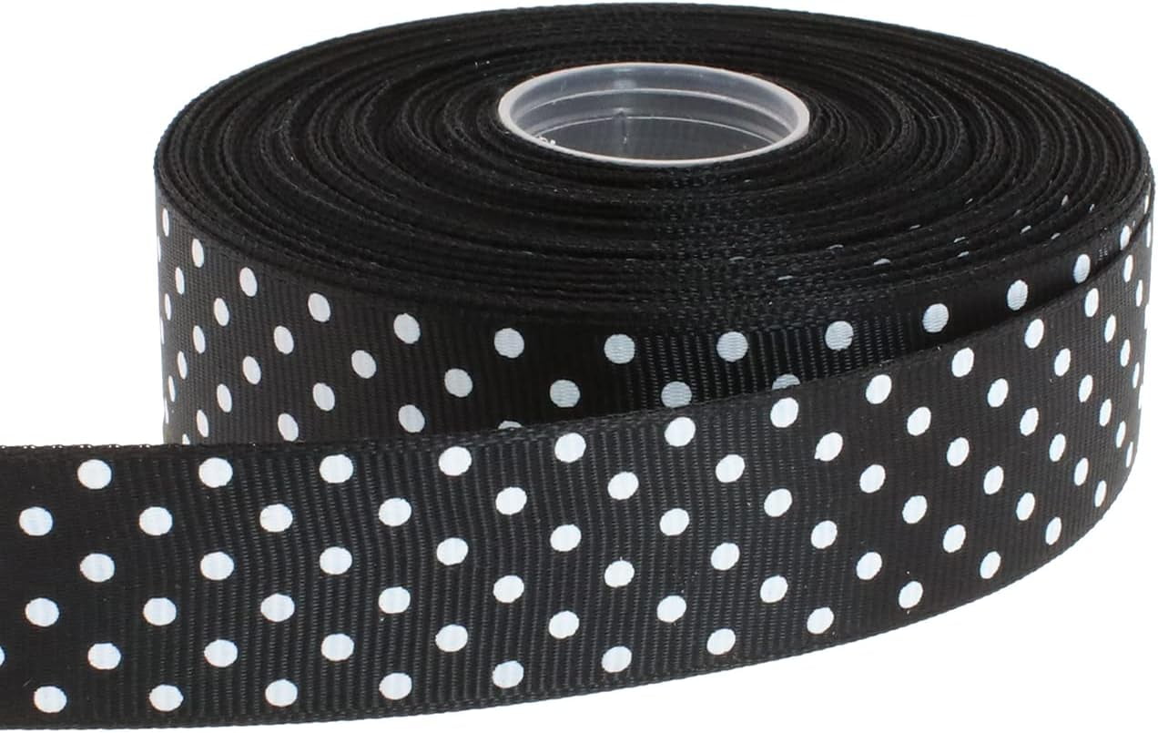 NANAHuang Polka Dot Grosgrain Ribbon 25 Yard Each Roll Polyester (3/8", Royal Blue)