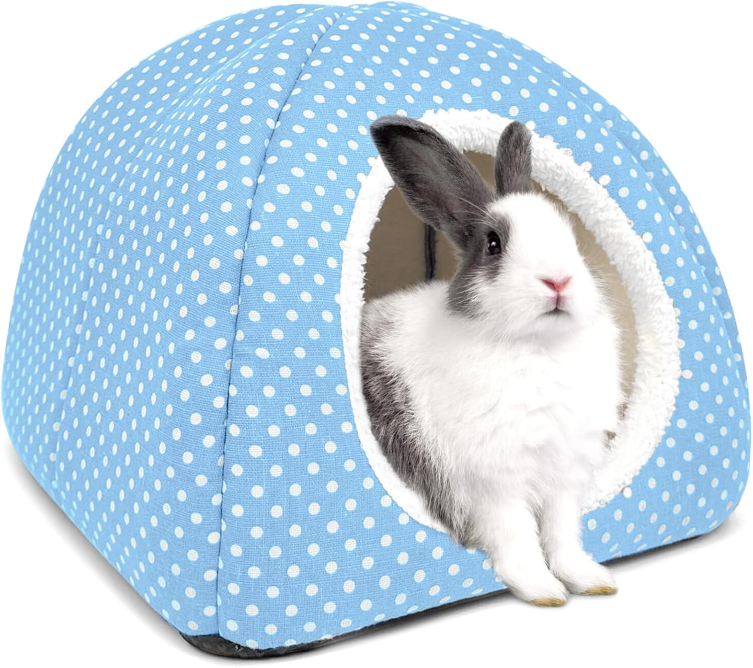 NANAHuang Rabbit Hideout Large Bunny Bed Washable Rabbit House and Hideout Fleece Guinea Pig Hiding Hut for Indoor Bunnies Small Animal Hideaway