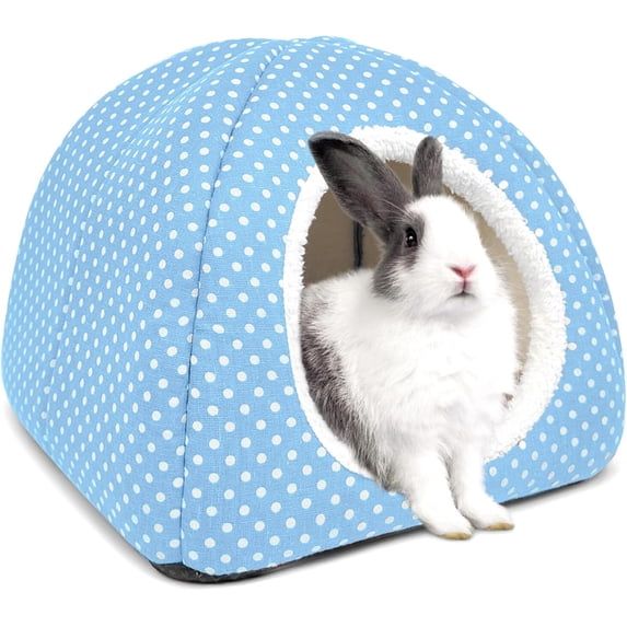 NANAHuang Rabbit Hideout Large Bunny Bed Washable Rabbit House and Hideout Fleece Guinea Pig Hiding Hut for Indoor Bunnies Small Animal Hideaway