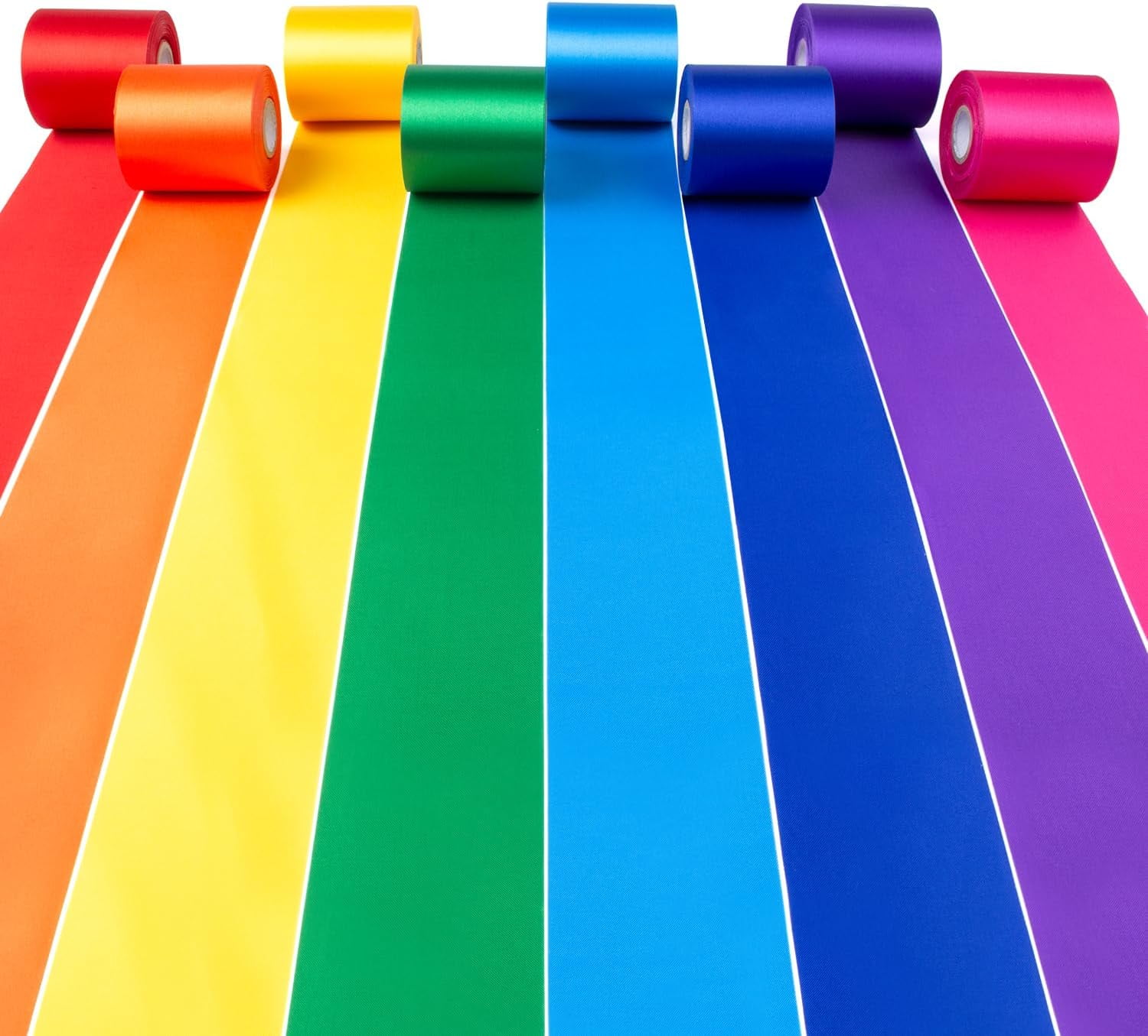 Internal Ribbon Set NANAHuang Rainbow Satin Ribbon 87.5 Yds × 2 Inch Wide Colorful Ribbon 8 ...