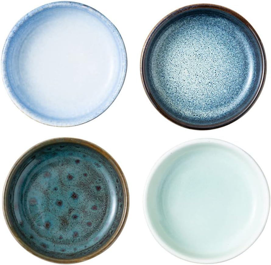 NANAHuang Retro Ceramic Side Dish Seasoning Dishes Soy Dipping Sauce