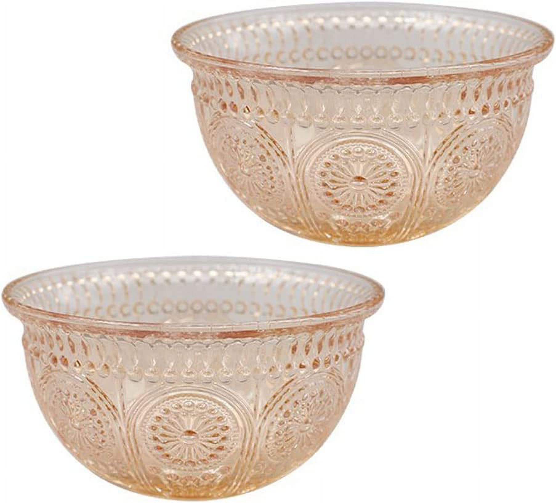 NANAHuang Retro Relief Glass Bowl Sunflower Fruit Salad Bowl Dessert