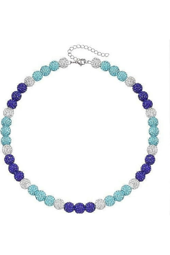 Rhinestone Baseball Necklace- 16/18/20"" Bling Ice Collection Bead Chain For Athlete Players Sparkle Pollyanna Beaded Necklaces For Women Mens Drip Accessory Team Gifts