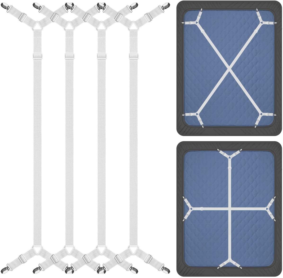 NANAHuang Sheet Suspenders Clips, Bed Sheet Straps Mattress Sheet