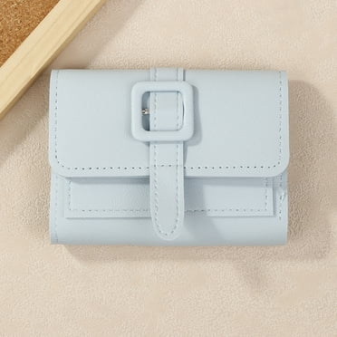 NANAHuang Simple Solid Color Short Purse Women Mini Wallet Credit Card Clips Multi Functional Wallet Money Change Pouch