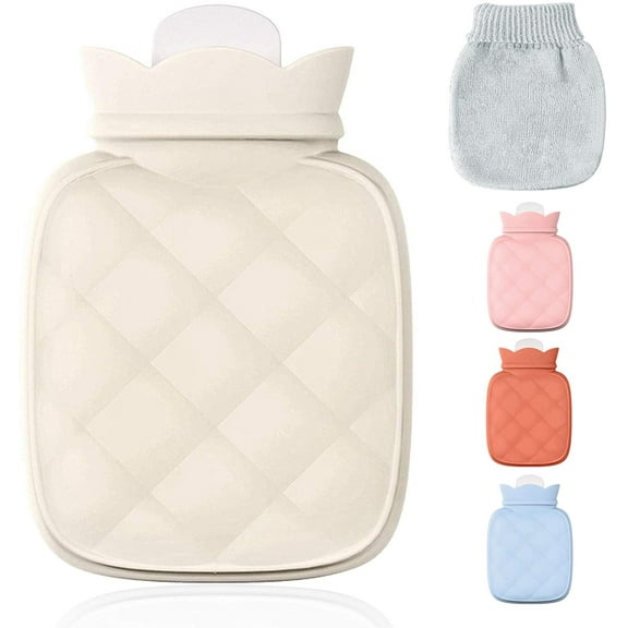 NANAHuang Small Hot Water Bottle Bag for Hot & Cold Compress with Cover,Microwave Heating Soft Environment-Friendly Silicone for Babies Kids,Mini Hot Wate Bottle for Travel
