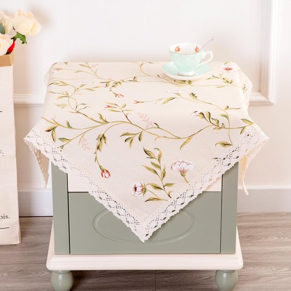 NANAHuang Small SquareTablecloth Nightstand End Table Cover for Bedroom Besides Table Tabletop 28 x 28 Inch