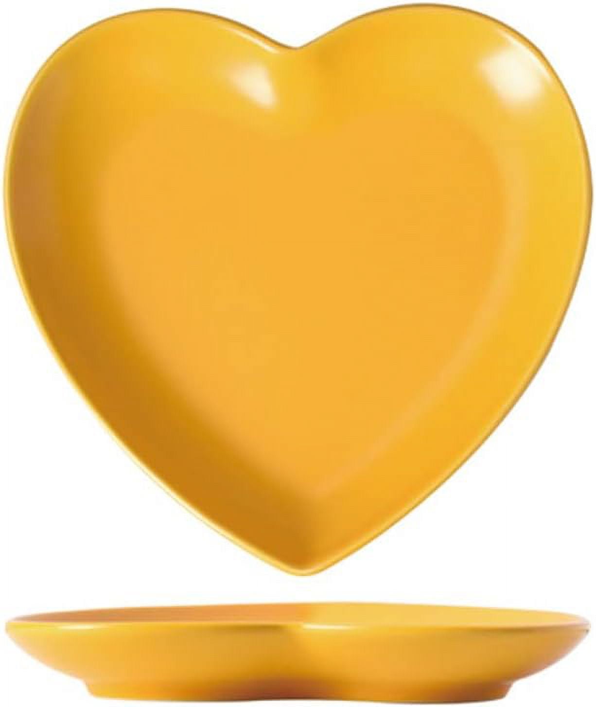 NANAHuang Solid Color Heartshaped Ceramic Dinner Plate Salad Plate