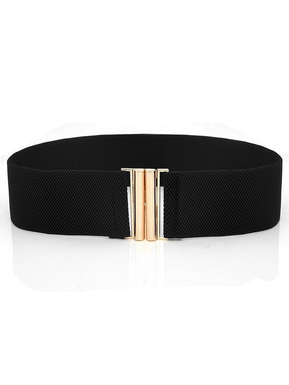 Stretch Cinch Waistband Women Elastic Waist Belt Fabric Cummerbunds Strap Gold Metal Buckle Wide Corset Belt Women Dress Belt
