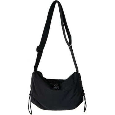 NANAHuang Women Casual Nylon Tote Bag Large Canvas Crossbody Purse Dumpling Shoulder Handbag Drawstring Work Travel Bag
