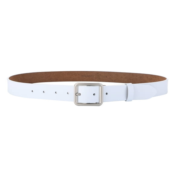 NANAHuang Women Genuine Leather Waist Belt Fashion Ladies Belt with Silver Square Buckle for Jeans Pants Dress
