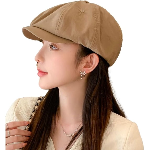 NANAHuang Women's Fashion Beret Newsboy Hat - Octagonal Hat Beret Vintage Taxi Driver Hat Domed Cloud Hat Gatsby Hat Painter Hat