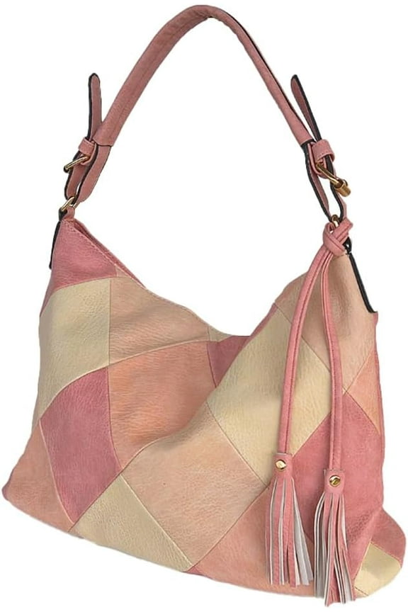 Women's PU Leather Hobo Bag Retro Large Totes Shoulder Crossbody Bag Checkered Handbag Top Handle Purse Satchel