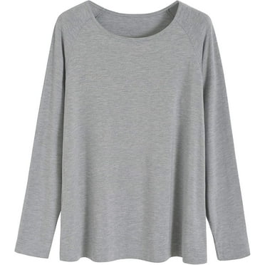 NANAHuang Women's Viscose Pajamas Top Long Sleeves Sleep Shirt
