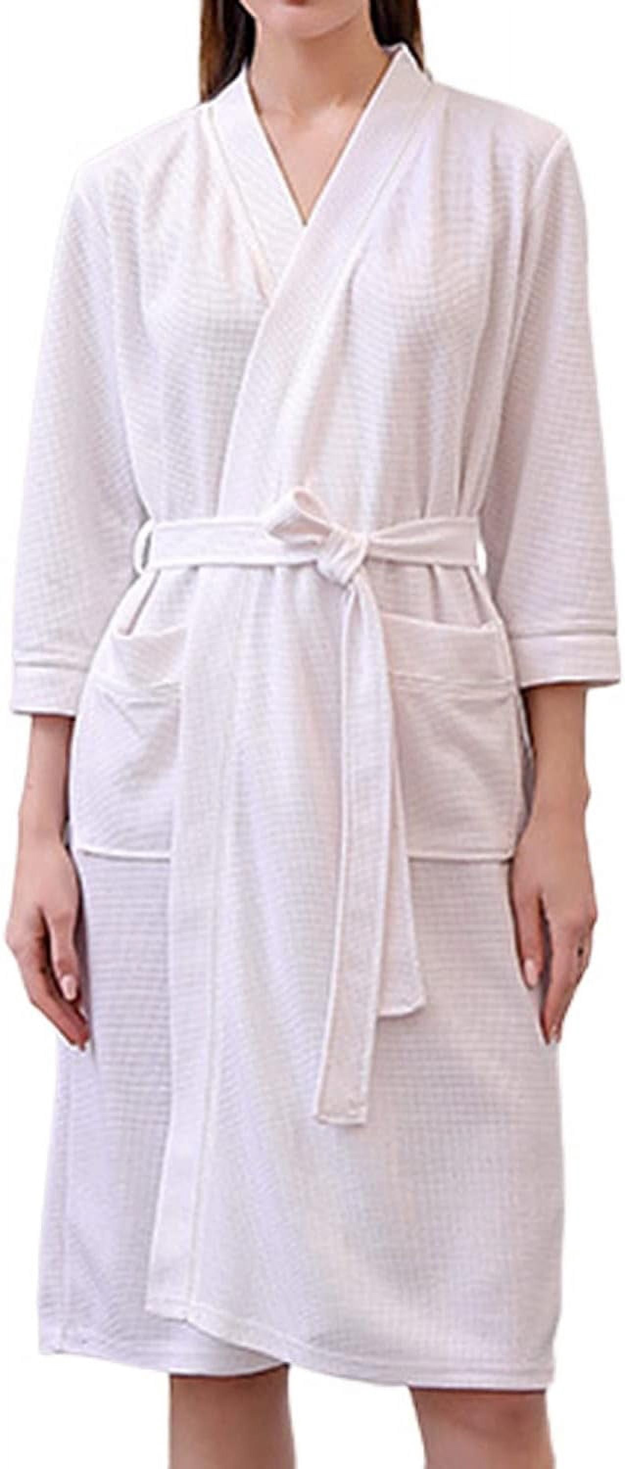 NANAHuang Women's Waffle Bathrobe Soft Lightweight Kimono Bath Robe ...