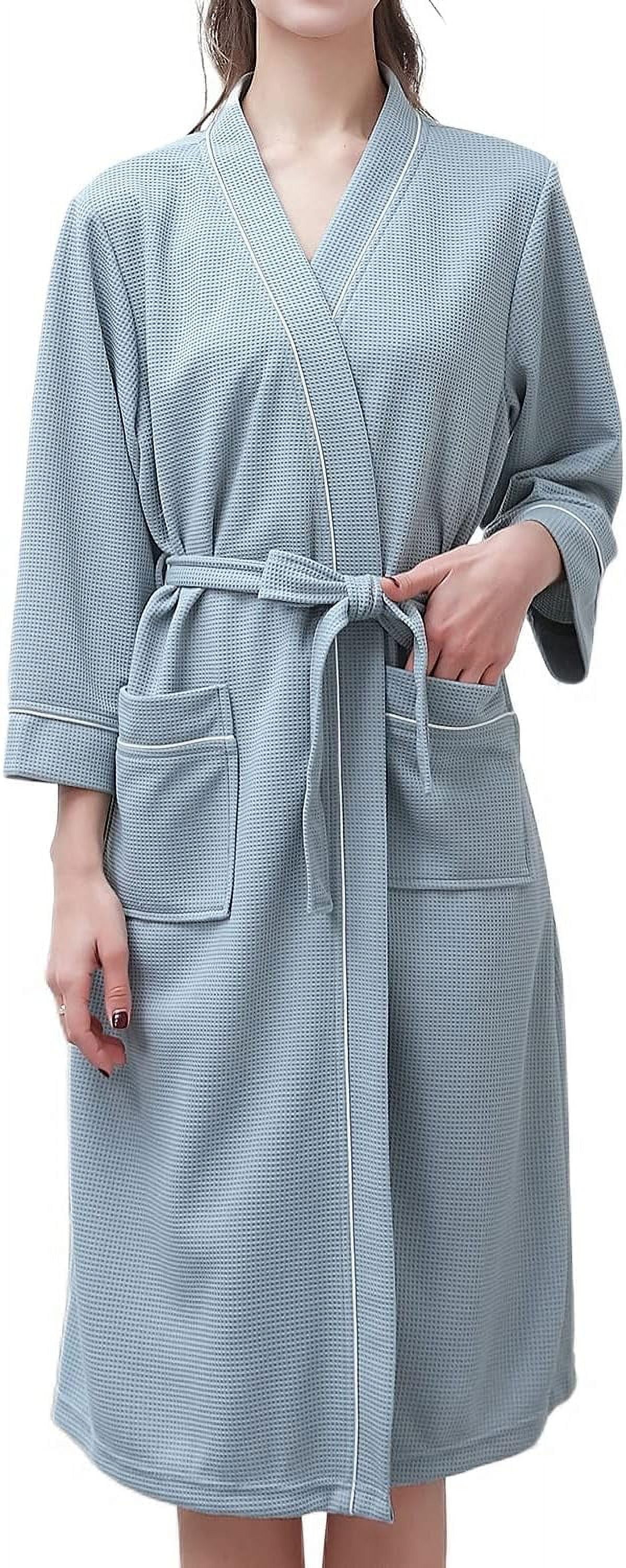 NANAHuang Women's Waffle Bathrobe Soft Lightweight Kimono Bath Robe
