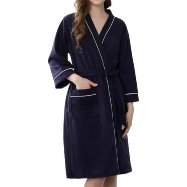 NANAHuang Women's Waffle Bathrobe Soft Lightweight Kimono Bath Robe Knee Length Sleeping Cozy Weave