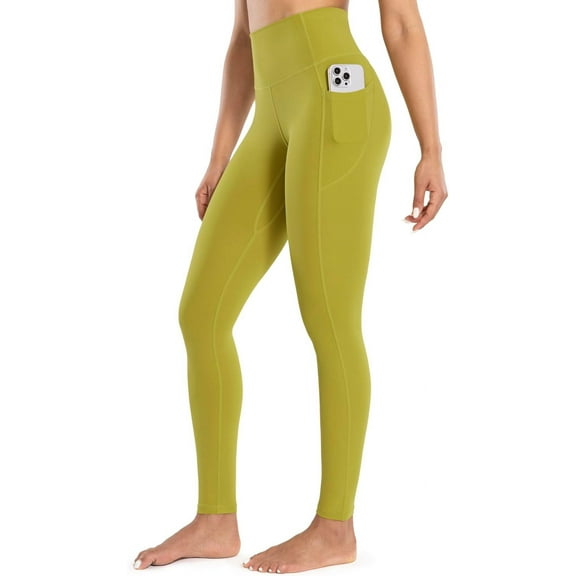 NANAHuang Women's Workout Leggings with Pockets High Waist Pants 28" Tummy Control Athletic Tights Full Length