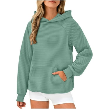 NANAHuang Womens Hoodies Long Sleeve Solid Color Sweatshirts Wiht Pocket Casual Loose Fit Sweatshirts Fall Fashion Clothes