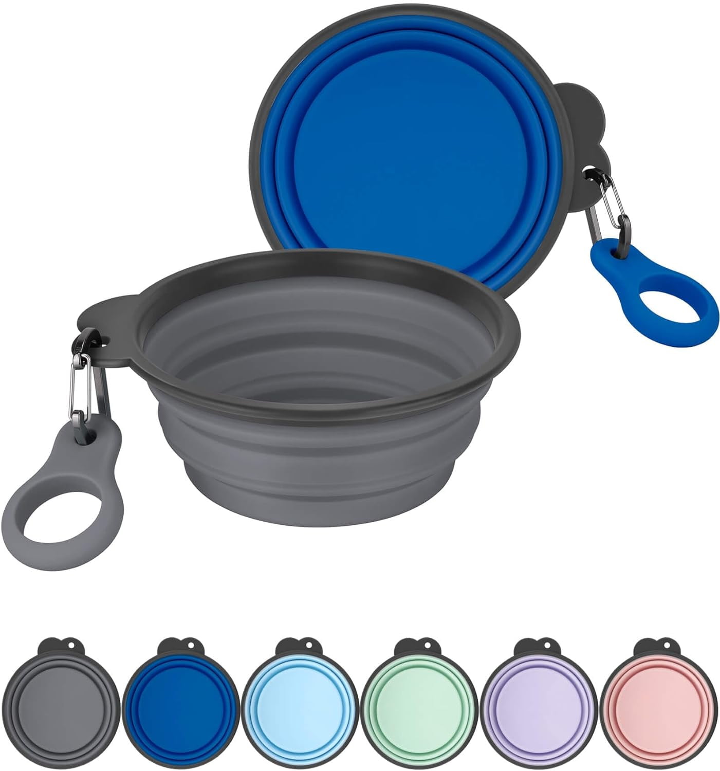 NANAHuangCollapsible Dog Bowls with Bottle Carrier, 2 Pack Travel Dog