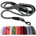 thumbnail image 1 of NANAHuangHeavy Duty Rope Dog Leash, 3/4/5/6/7/8/10/12/15 FT Nylon Pet Leash, Soft Padded Handle Thick Lead Leash for Large Medium Dogs Small Puppy (1/2" * 6', Black), 1 of 8