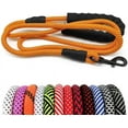 thumbnail image 1 of NANAHuangHeavy Duty Rope Dog Leash, 3/4/5/6/7/8/10/12/15 FT Nylon Pet Leash, Soft Padded Handle Thick Lead Leash for Large Medium Dogs Small Puppy (1/2" * 6', Black), 1 of 8