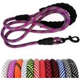 thumbnail image 1 of NANAHuangHeavy Duty Rope Dog Leash, 3/4/5/6/7/8/10/12/15 FT Nylon Pet Leash, Soft Padded Handle Thick Lead Leash for Large Medium Dogs Small Puppy (1/2" * 6', Black), 1 of 7
