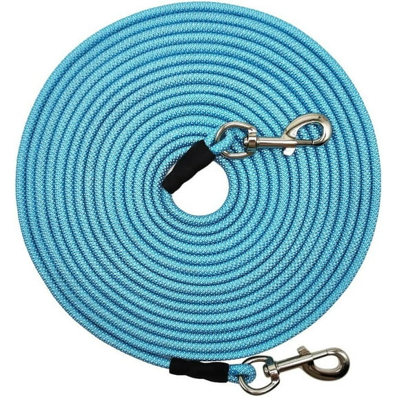 NANAHuangReflective Dog Tie Out Rope, 1/4" by 4 m, 6 m, 8 m, 10 m, 12 m, 15 m, 18 m, 23 m, 30 m Long Tether for Yard Outdoor Medium Small Dogs Puppy Training Lead (20 ft x 1/4", Blue)