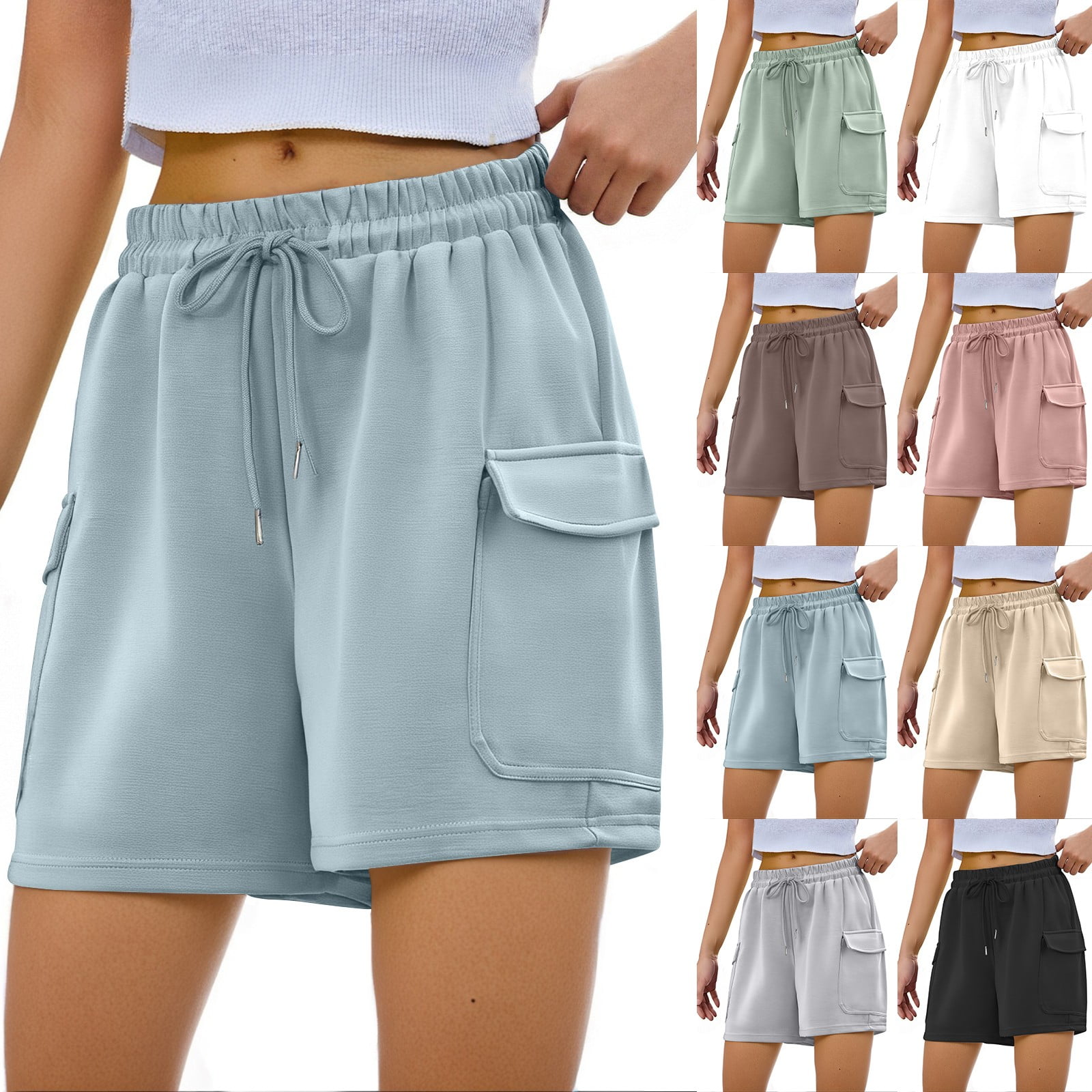 NANAIQ Women's Solid Color A-Line Maxi Skirt - Elastic Drawstring Waist ...