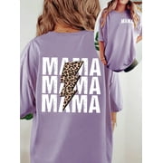 NANAKI Ladies' Letter & Leopard Print Round Neck T-Shirt