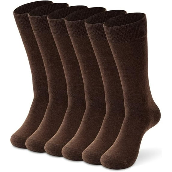 NANAhuang Men's Thin Merino Wool Socks, Cozy Casual Winter Warm Breathable Mid-calf Dress Socks 3/6 Pairs Pack