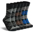 thumbnail image 1 of NANAhuang Men's Thin Merino Wool Socks, Cozy Casual Winter Warm Breathable Mid-calf Dress Socks 3/6 Pairs Pack, 1 of 6