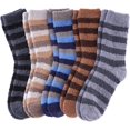 thumbnail image 1 of NANAhuang Mens Fuzzy Socks Soft Cozy Slipper Fluffy Socks Winter Warm Microfiber Plush Sleeping Socks 5 to 6 Pairs, 1 of 6