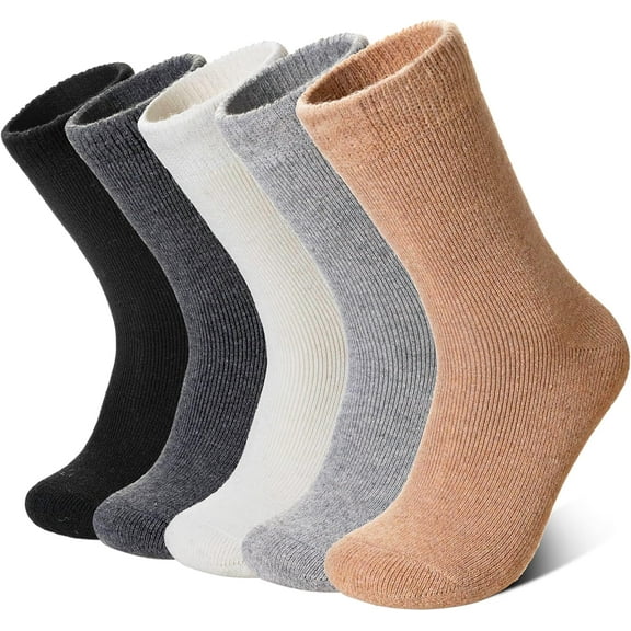 NANAhuang Merino Wool Socks for Women 5 Pairs Warm Winter Hiking Thick Thermal Cozy Boot Work Soft Ladies Crew Socks