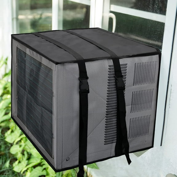 NANAhuang Newest Design Mesh Window Air Conditioner Cover Outdoor, Support Window AC Unit Work Use for Outside Window Ac Cover Black Dust-Proof Waterproof AC Cover Outdoor Window AC Protection Cover