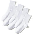thumbnail image 1 of NANAhuang White Socks for Women Crew Soft Cotton Thin Casual Calf Socks 6 Pairs, 1 of 6