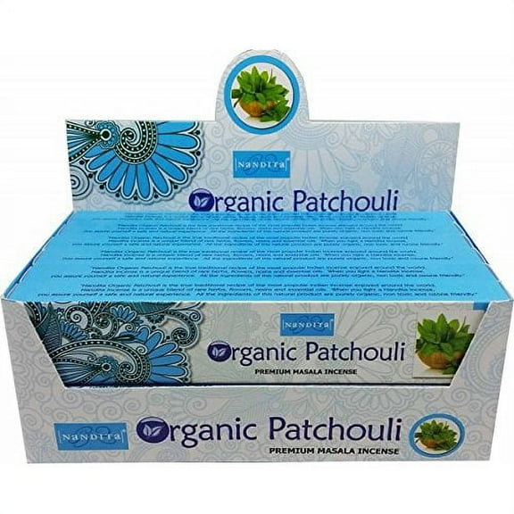 NANDITA ORIGINAL / ORGANIC PATCHOULI Incense Sticks Agarbathi - 15gm X 12 packets