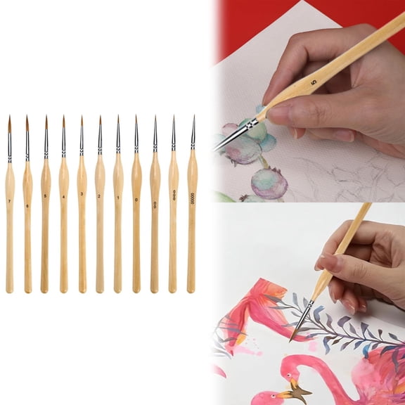 NANDIYNZHI 11pc Fine Detail Paint Brush Set Face Paint Brushes Fine Paint Brushes For Detail Small Paint Brushes For Crafts Fine Paint Brushes Watercolor Brushes Model Car Paint Kit